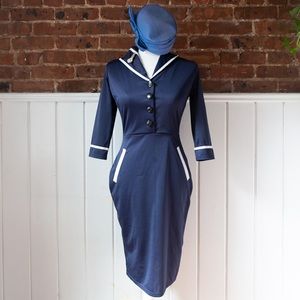 Vintage Flight Attendant Costume With Hat, Gloves, and TWA Pin Size Small/Medium